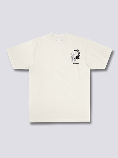 YING YANG KOI 陰陽錦鯉のバックプリントTシャツ