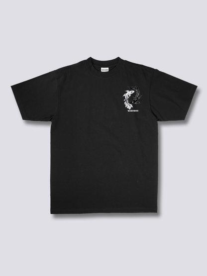YING YANG KOI 陰陽錦鯉のバックプリントTシャツ
