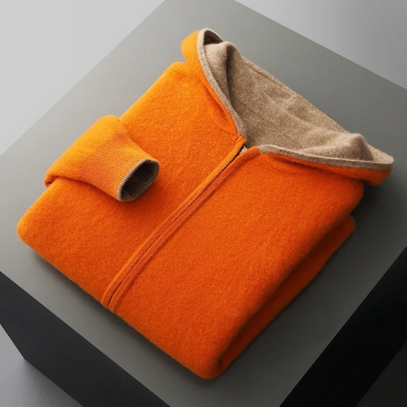 KOJI リバーシブルのカシミヤ混ニットパーカー