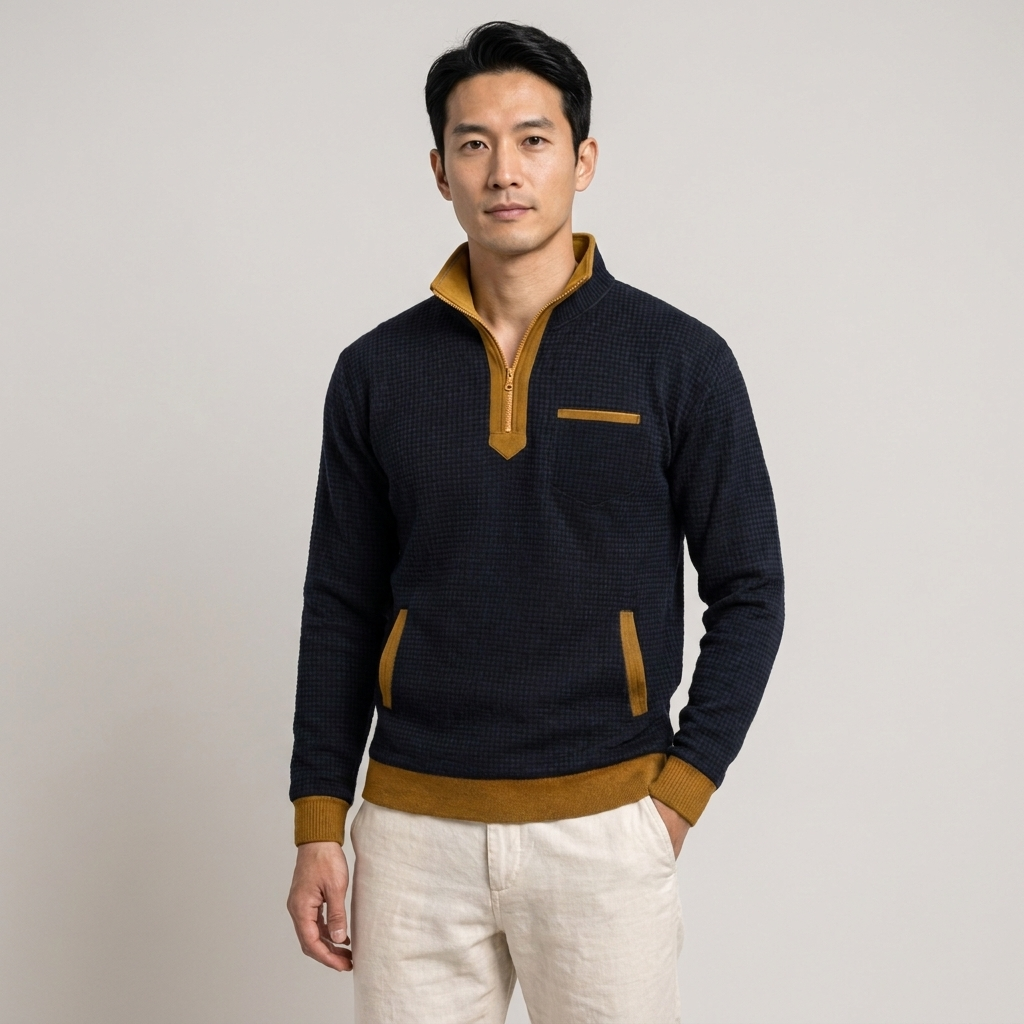 MARLOW マスタード配色のニット
