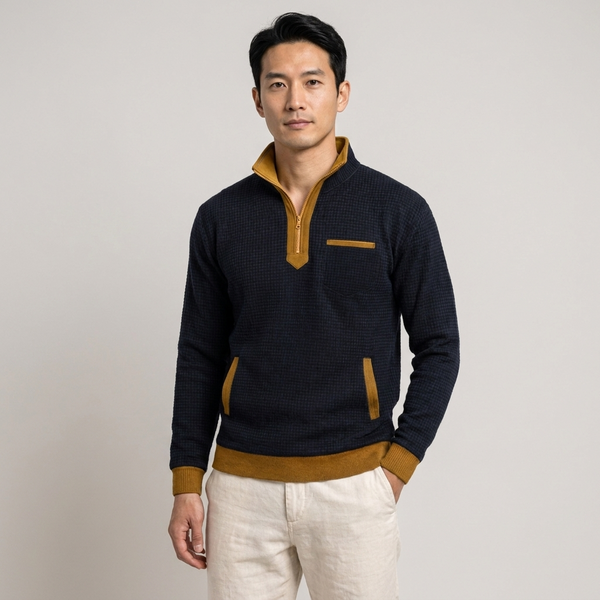 MARLOW マスタード配色のニット