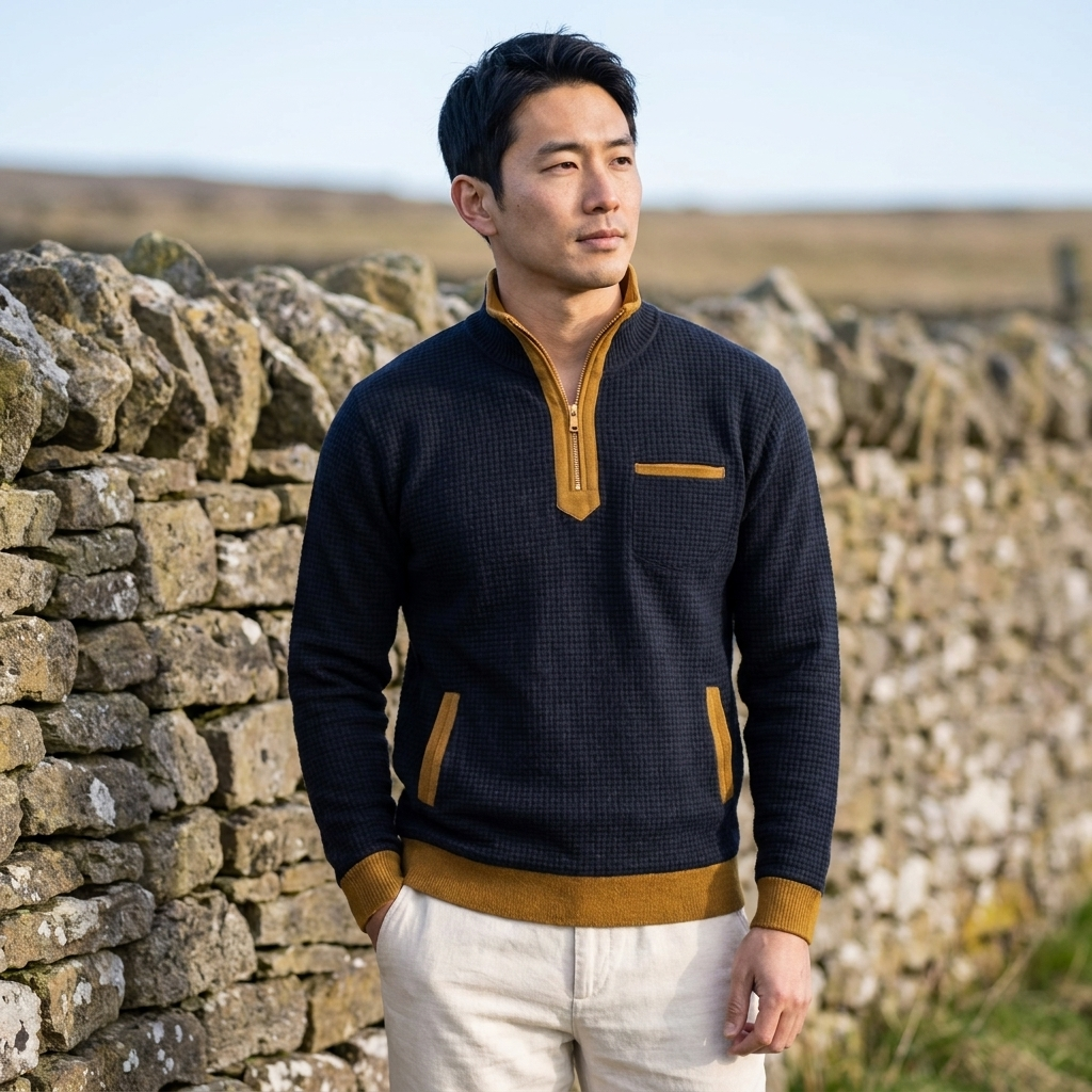 MARLOW マスタード配色のニット