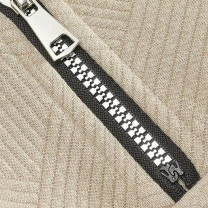 ASHER ハーフジップのケーブルニット